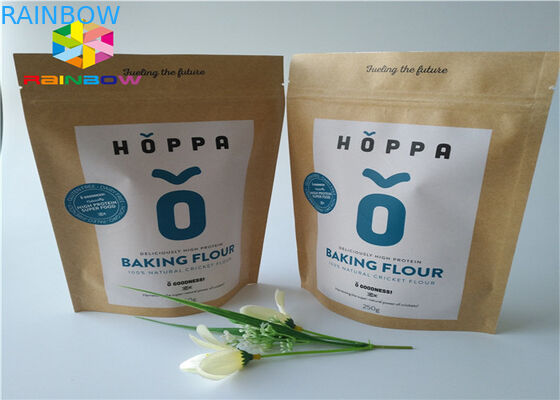 تخصيص المطبوعة ورق الكرافت ziplock الوقوف الحقيبة لحوم البقر متشنج وجبة خفيفة كيس من البلاستيك التعبئة والتغليف مع نافذة واضحة