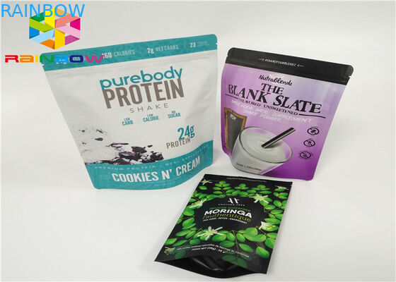 حقيبة مسحوق بروتين مصل اللبن التعبئة / رقائق الألومنيوم النقي مسحوق بروتين مصل اللبن التعبئة والتغليف أكياس / الوقوف أكياس Ziplock