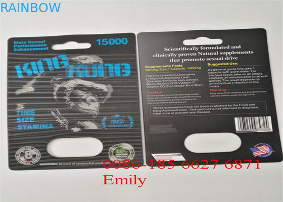 المغلفة ورقة نفطة بطاقة التغليف لامع التصفيح للحصول على حبوب تعزيز الجنسي