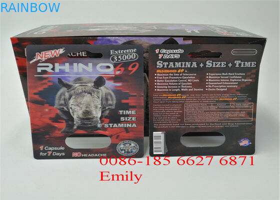 مريحة rhinino pills نفطة حزمة التغليف مع سطح تأثير النقش