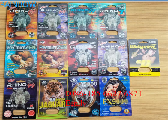 مريحة rhinino pills نفطة حزمة التغليف مع سطح تأثير النقش