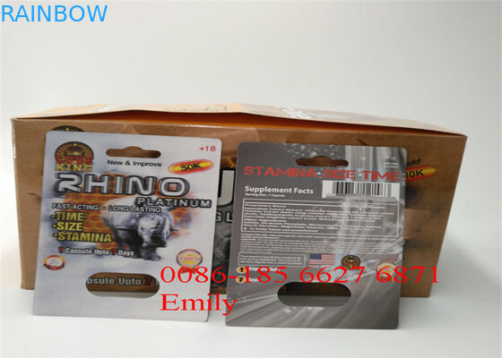 مريحة rhinino pills نفطة حزمة التغليف مع سطح تأثير النقش