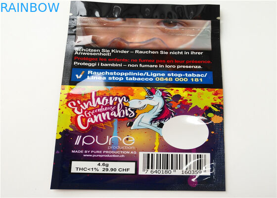 THC الأغلاق التعبئة والتغليف العشبية البخور ، أكياس البلاستيك زيبر لتعبئة حبوب منع الحمل