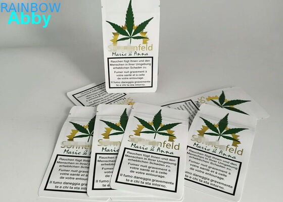 طباعة الذهب أكياس البلاستيك Resealable CMYK اللون مع المواد حسب الطلب