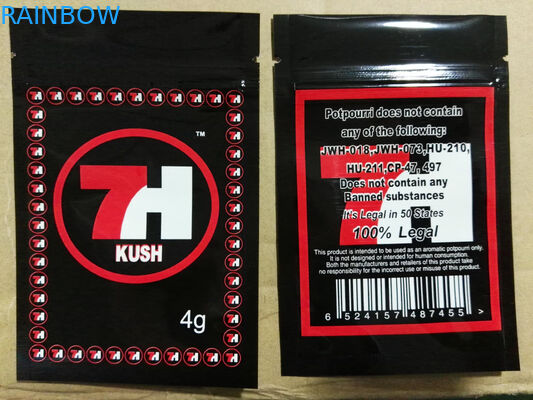 لامع احباط أكياس البلاستيك زيبر 7H مخصص تسمية مطبوعة لكبسولات بذور CBD