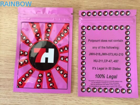 لامع احباط أكياس البلاستيك زيبر 7H مخصص تسمية مطبوعة لكبسولات بذور CBD