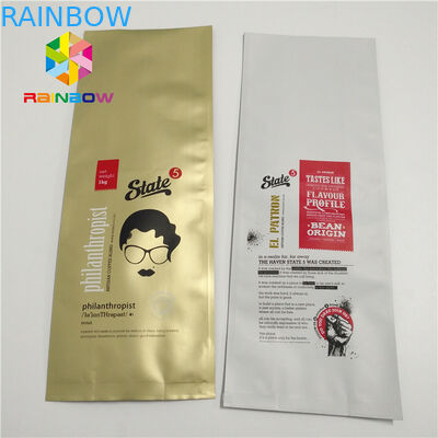 كبيرة الحجم الحقائب البلاستيكية التعبئة والتغليف ، أكياس رقائق الألومنيوم مع صمام رباعية الختم الجانب