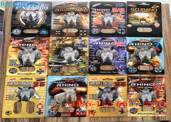 بطاقات التعبئة والتغليف الخاصة ببطاقات التعبئة والتغليف ، الكركدن حبة نفطة التغليف البلاستيكية