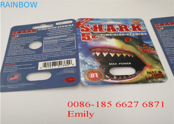 تخصيص شعار نفطة بطاقة تغليف مادة PET للحصول على حبوب منع الحمل تعزيز الذكور