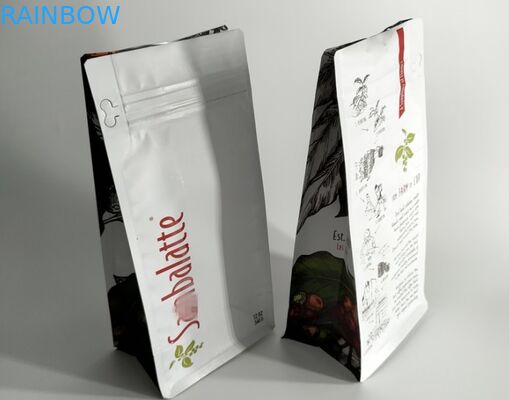 الحقائب البلاستيكية المسطحة مربع التعبئة والتغليف كتلة القاع للصناعية القهوة