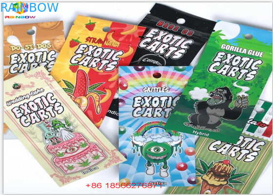 SGS التعبئة والتغليف البخور العشبية الهولوغرام احباط VAP خرطوشة مصغرة أكياس مايلر Ziplock