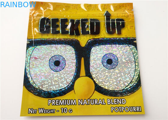 SGS التعبئة والتغليف البخور العشبية الهولوغرام احباط VAP خرطوشة مصغرة أكياس مايلر Ziplock