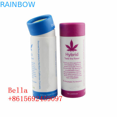 جولة سي بي دي النفط ورقة مربع التعبئة والتغليف أنبوب أسطواني الشكل شعار مخصص للأعشاب