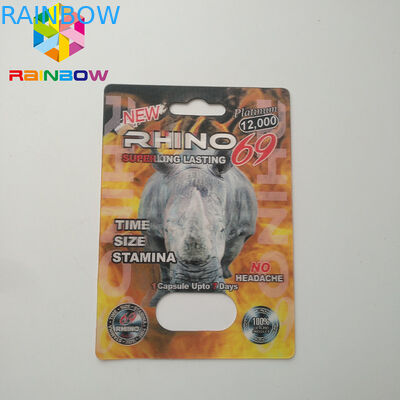 لا الصداع نفطة حزمة التعبئة والتغليف الجنسي حبوب منع الحمل كبسولة Rhino 69 حزمة مربع بطاقة