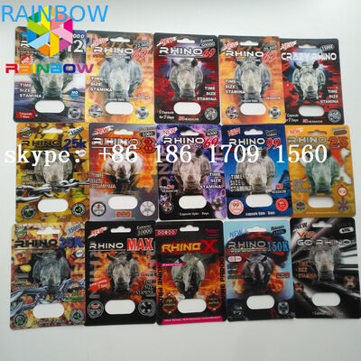 لا الصداع نفطة حزمة التعبئة والتغليف الجنسي حبوب منع الحمل كبسولة Rhino 69 حزمة مربع بطاقة