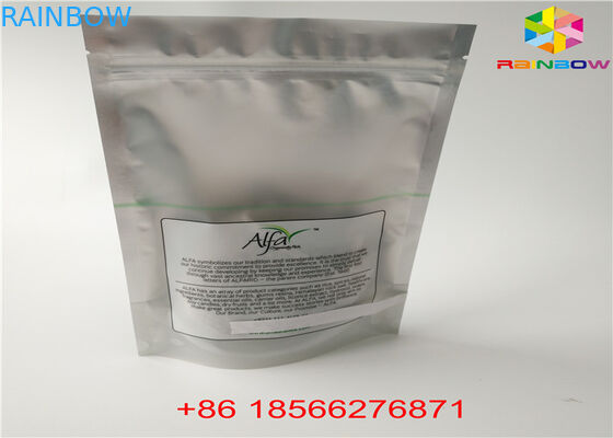 لامعة الفضة الوقوف الحقيبة الحقيبة الألومنيوم احباط كيس واضح المواد البلاستيكية