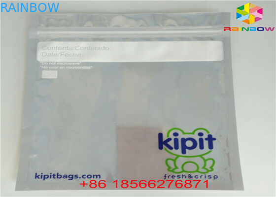 لامعة الفضة الوقوف الحقيبة الحقيبة الألومنيوم احباط كيس واضح المواد البلاستيكية