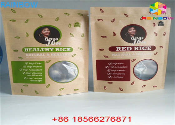 يمكن إعادة استخدامها أكياس الورق المخصص الغذاء الحقيبة الوقوف Ziplock رائحة إثبات مع نافذة