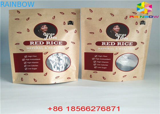 يمكن إعادة استخدامها أكياس الورق المخصص الغذاء الحقيبة الوقوف Ziplock رائحة إثبات مع نافذة