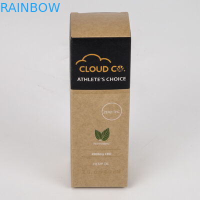 الايكولوجية ودية تغليف مستحضرات التجميل ورقة تنقش مربع براون كرافت ورقة نفط زجاجة Cbd المطبقة