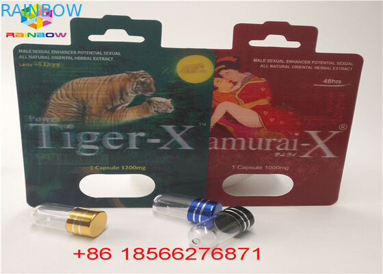 الجنس حبوب منع الحمل بطاقة نفطة التعبئة والتغليف 3D عرض مربع كبسولة ورقة مربع مع ثقب مزدوج