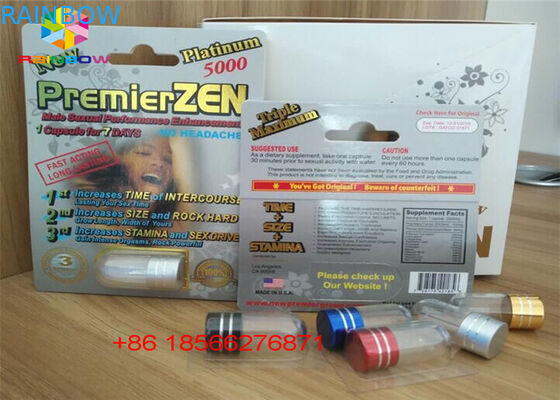 الجنس حبوب منع الحمل بطاقة نفطة التعبئة والتغليف 3D عرض مربع كبسولة ورقة مربع مع ثقب مزدوج