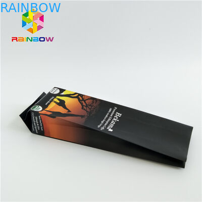 كرافت ورقة الجانب مجمعة الوقوف الحقائب القهوة ، مختومة أكياس بلاستيكية الطباعة حسب الطلب