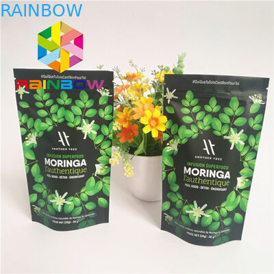 يقف Ziplock البلاستيك الحقائب التعبئة والتغليف الألومنيوم احباط اصطف ماتشا مسحوق الشاي الأخضر حقيبة