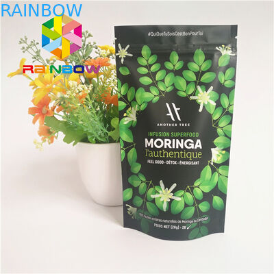 يقف Ziplock البلاستيك الحقائب التعبئة والتغليف الألومنيوم احباط اصطف ماتشا مسحوق الشاي الأخضر حقيبة