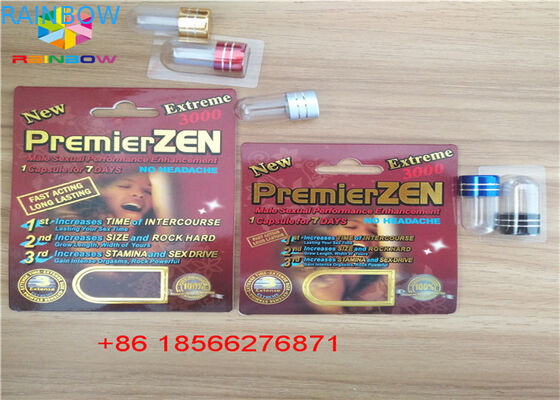 بطاقات التعبئة والتغليف حبوب الجنس الجنس و 3 D مربع العرض ورقة نفطة روك ورقة نفطة / كبسولة التعبئة ورقة مربع مع ثقب مزدوج