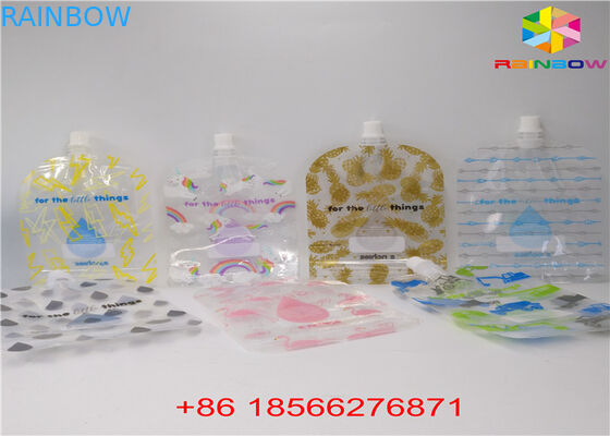FDA / SGS Spout Bags Packaging الألومنيوم احباط أكياس الوقوف للأغذية السائل / المشروبات