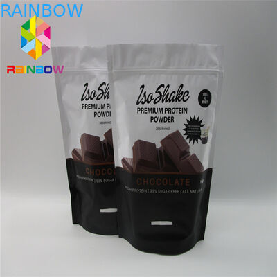 الحقائب البلاستيكية القابلة لإعادة التدوير التعبئة والتغليف ورقة الألومنيوم احباط الشاي زيبلوك الغذائية للحصول على مسحوق البروتين