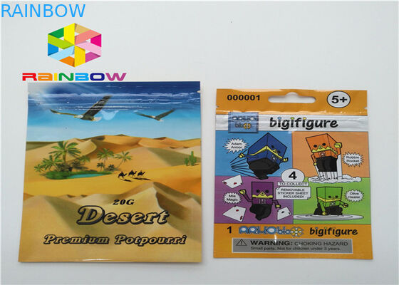 CMYK الطباعة الحرارة ختم أكياس التعبئة والتغليف ، والدليل على الرائحة الواقف أكياس زيبر الحقيبة