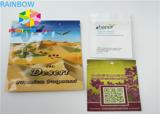 البخور العشبية كيس من البلاستيك الحقائب التعبئة والتغليف قرطوم الحقيبة الطاقة حبوب سحاب قفل