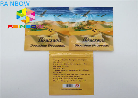 البخور العشبية كيس من البلاستيك الحقائب التعبئة والتغليف قرطوم الحقيبة الطاقة حبوب سحاب قفل