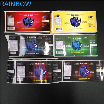 PVC شفافة انكماش كم تسميات الباركود لامع المعدنية للحصول على مربع / زجاجة حبوب منع الحمل