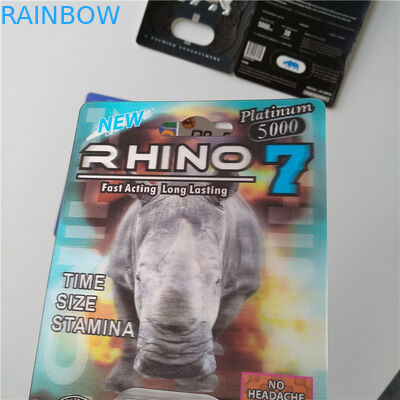 3D بطاقة نفطة حزمة التعبئة والتغليف مخصص مطبوعة ورقة بطاقة Rhino 7 جاكوار 30000 حزمة حبوب منع الحمل الجنس