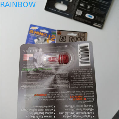 3D بطاقة نفطة حزمة التعبئة والتغليف مخصص مطبوعة ورقة بطاقة Rhino 7 جاكوار 30000 حزمة حبوب منع الحمل الجنس