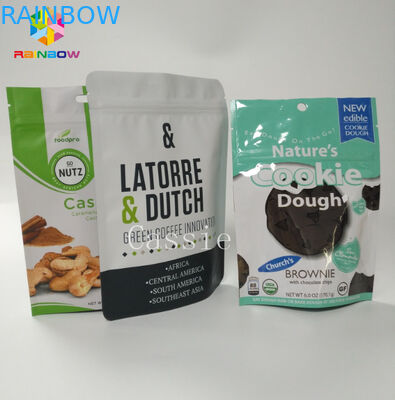 رقائق الألومنيوم الوقوف أكياس Ziplock ، سناك تغليف أغذية أكياس اللون حسب الطلب