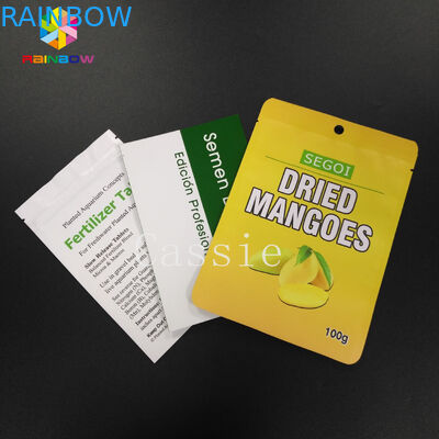 أكياس قفل قبضة ملونة متعددة مايلر احباط عينة حزمة فتح الأعلى للتعبئة مسحوق