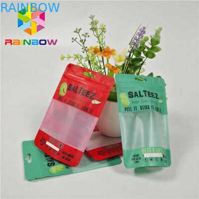 أكياس بلاستيكية مخصصة المطبوعة أكياس التعبئة والتغليف الغذاء الصف مع نافذة مستطيلة واضحة وسحاب للتخزين قابلة لإعادة الاستخدام