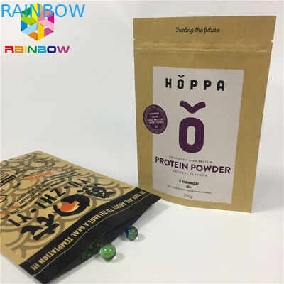 أكياس الورق مخصصة الأغلاق النفس الوقوف سناك الحقيبة الطبيعية كرافت ورقة