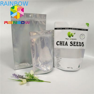 الجملة الغذاء الصف الألومنيوم احباط الوقوف حقيبة زيبلوك مع النافذة الأمامية واضحة للبذور / تغليف الفواكه المجففة
