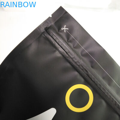 1 كغ 500 جرام 250 جرام كيس تغليف قهوة أسود غير لامع مع أكياس سحاب علوي وألومنيوم رقائق داخل