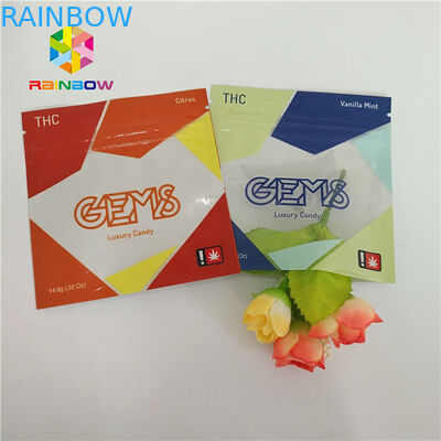 الأغلاق البخور العشبية التعبئة والتغليف الحقيبة البلاستيكية 3 الجانب مختومة مع الشقوق المسيل للدموع سحاب