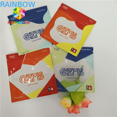 الأغلاق البخور العشبية التعبئة والتغليف الحقيبة البلاستيكية 3 الجانب مختومة مع الشقوق المسيل للدموع سحاب