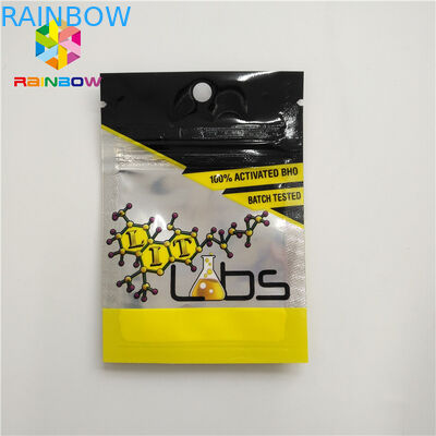 الأغلاق البخور العشبية التعبئة والتغليف الحقيبة البلاستيكية 3 الجانب مختومة مع الشقوق المسيل للدموع سحاب