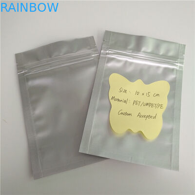 عادي اللون الفضي الوقوف أكياس الحقيبة سستة تخصيص تغليف مغلفة