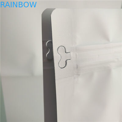 حقيبة مسطحة القاع تغليف أغذية فيلم أبيض عادي طباعة أعلى ملء مع صمام الهواء