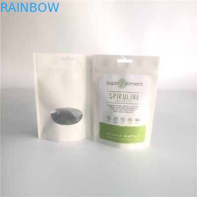 أكياس الورق مخصصة الأغلاق الوقوف الحقائب الحفر الطباعة مع نافذة واضحة